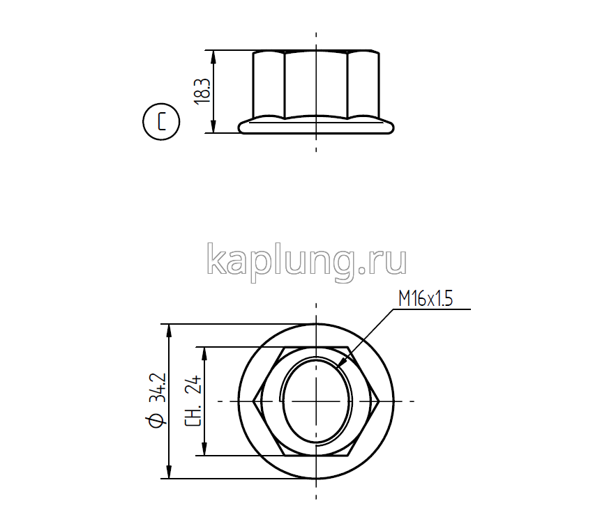 Гайка фланцевая самостопорящаяся, М16х1,5 10.9 DIN 6927
